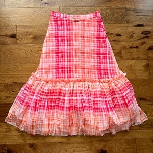 Anthropologie Eva Franco Kym Flounced Midi Skirt Size XS